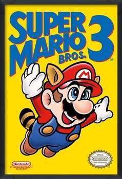 Indrammet plakat Super Mario Bros. 3 - NES Cover