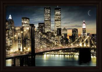 Indrammet plakat Manhattan - Lights