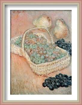 Indrammet plakat Claude Monet - The Basket of Grapes, 1884