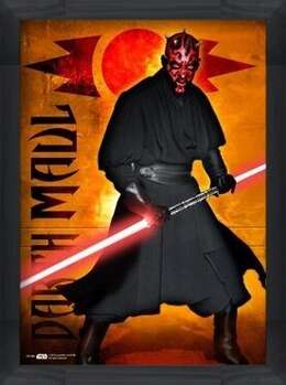 Indrammet plakat STAR WARS - darth maul