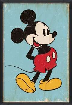 Indrammet plakat Mickey Mouse - Retro