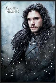 Indrammet plakat Game of Thrones - Jon Snow